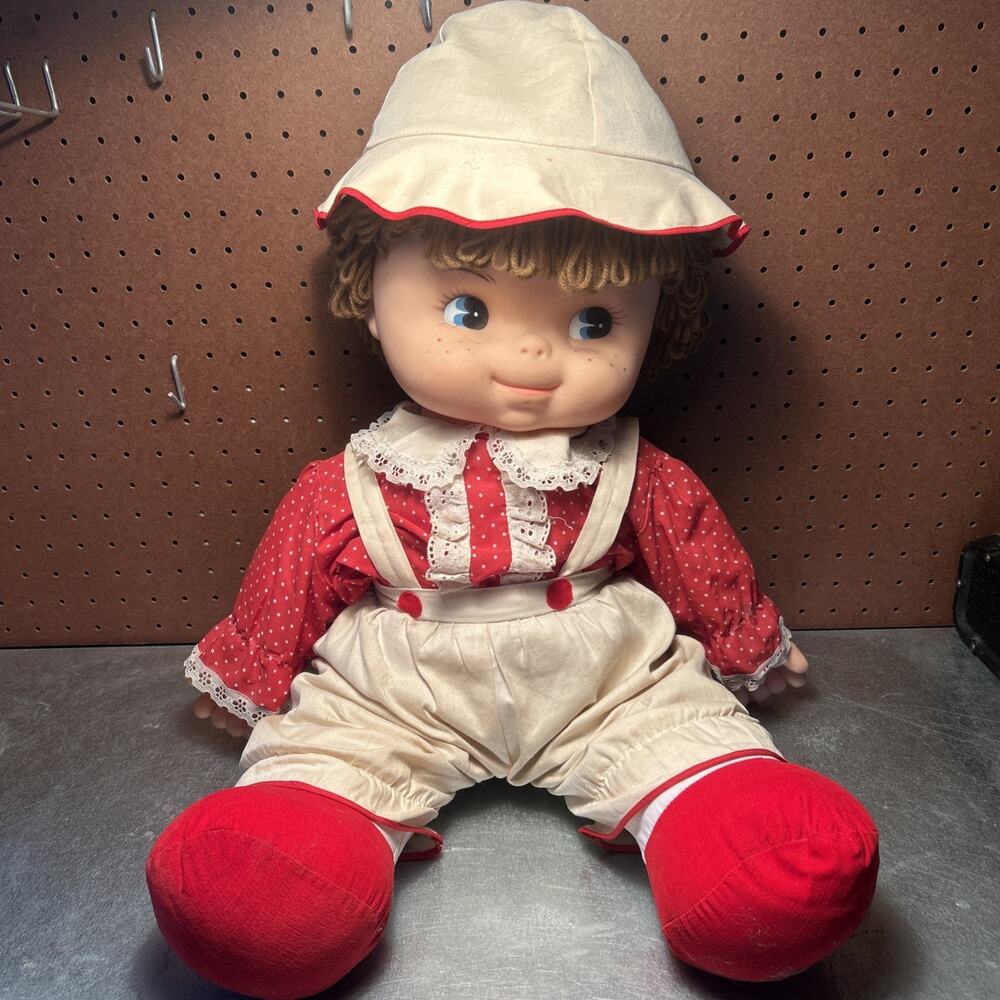 Vintage 1980s Uneeda Bumpkins Family "Tom" Doll - Large 25” Plush Vinyl Face